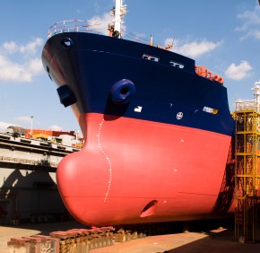 Ship in dry dock